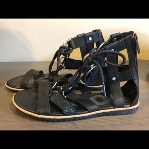 Sorel Black Gladiator Sandals - Size 8